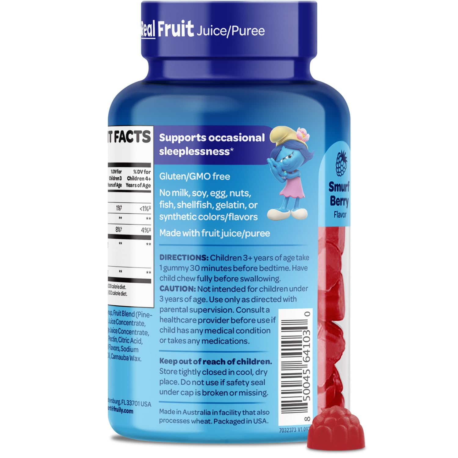 VITABURST The Smurfs Melatonin Gummies 170g nutrition facts