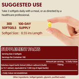 VitaCoeur Aged Garlic Extract Softgels with a measuring spoon