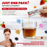 VitaCoeur NAD+ Resveratrol Supplement mixed with juice