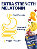 Vitacook Extra Strength Melatonin Tablets back view, ingredient list
