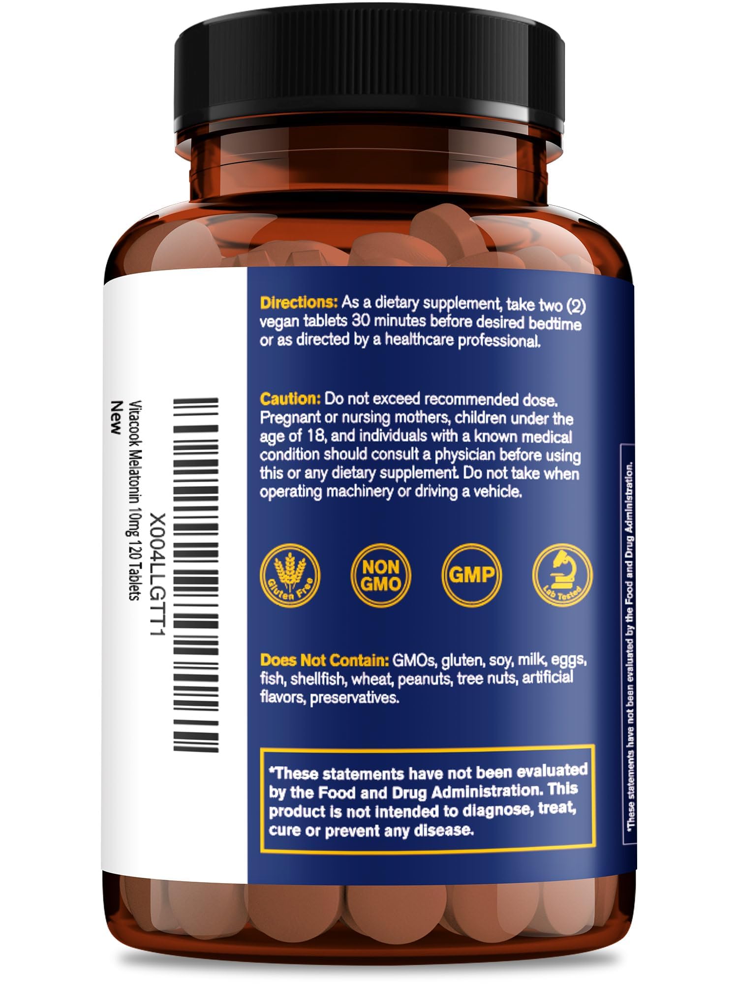 Vitacook Extra Strength Melatonin Tablets packaging details