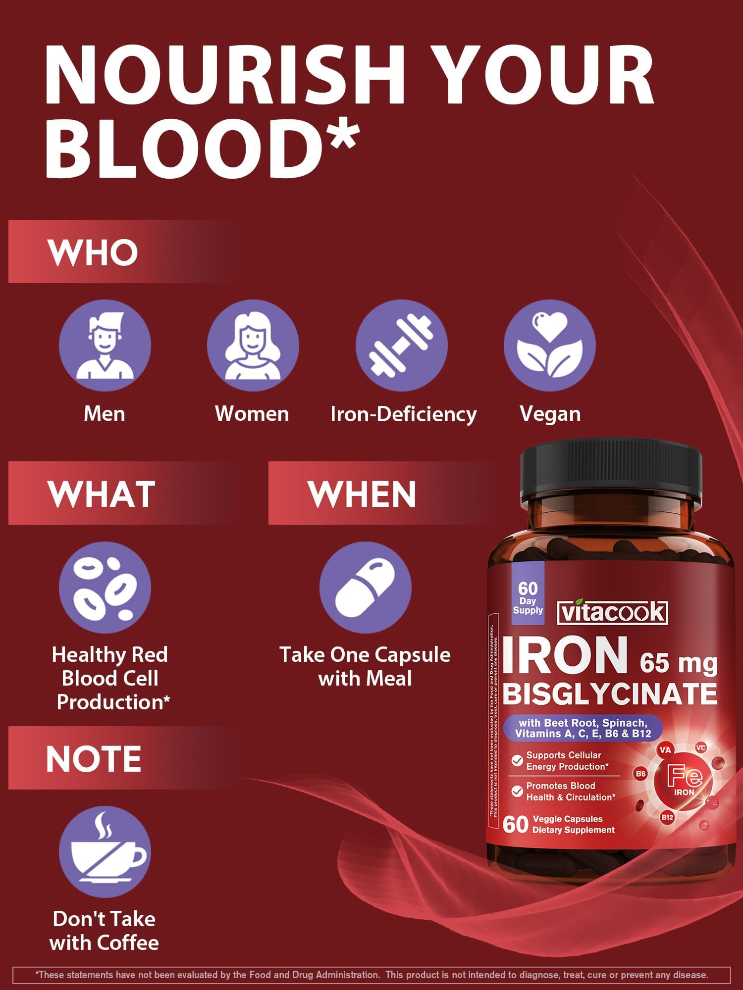 Vitacook Iron Glycinate Capsules 65mg lifestyle scene
