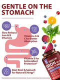Vitacook Iron Glycinate Capsules 65mg on a wooden surface