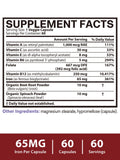 Vitacook Iron Glycinate Capsules 65mg on a wooden table