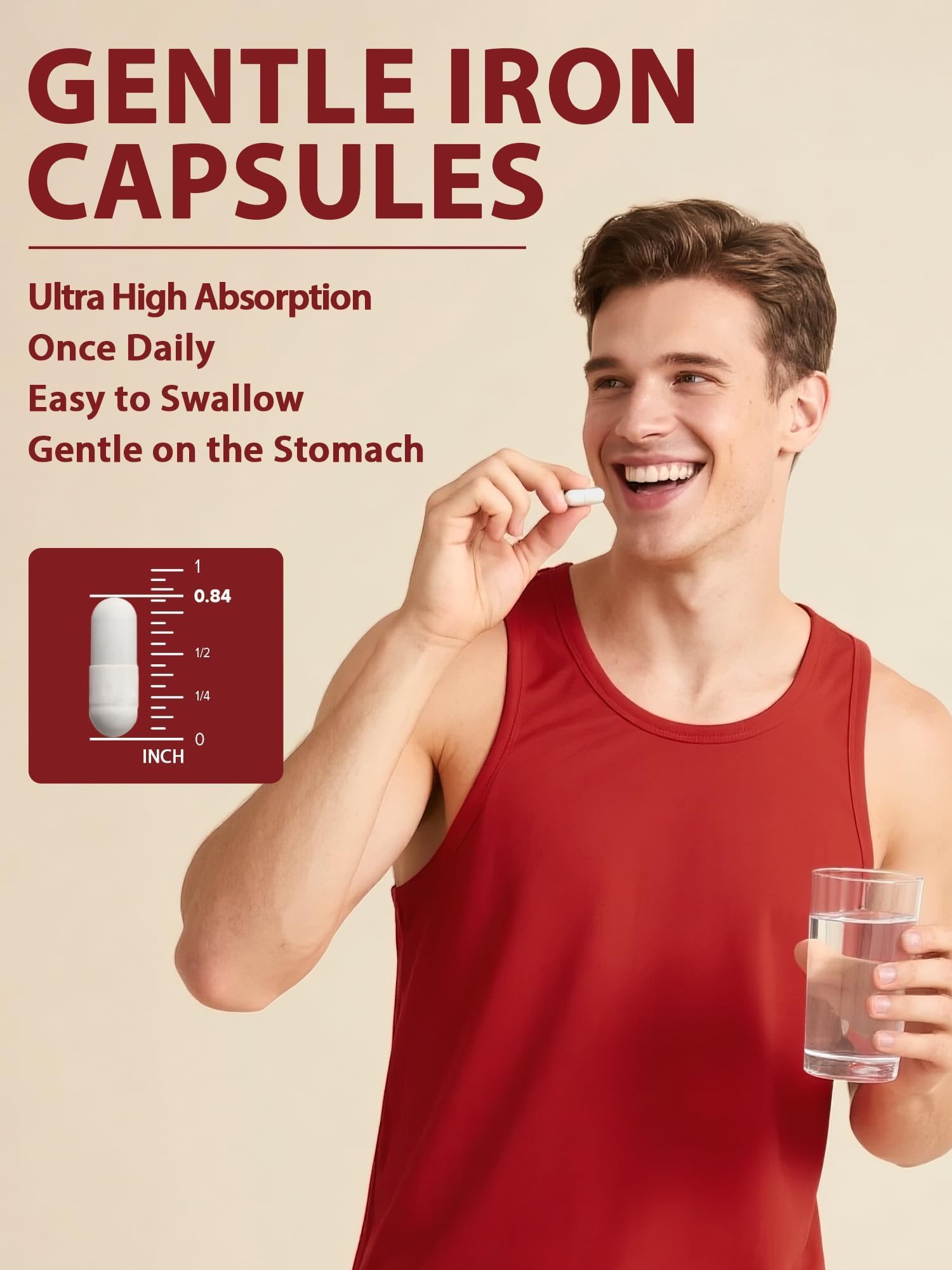 Vitacook Iron Glycinate Capsules 65mg open bottle with capsules