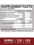 Vitacook Iron Glycinate Capsules 65mg with a measuring spoon