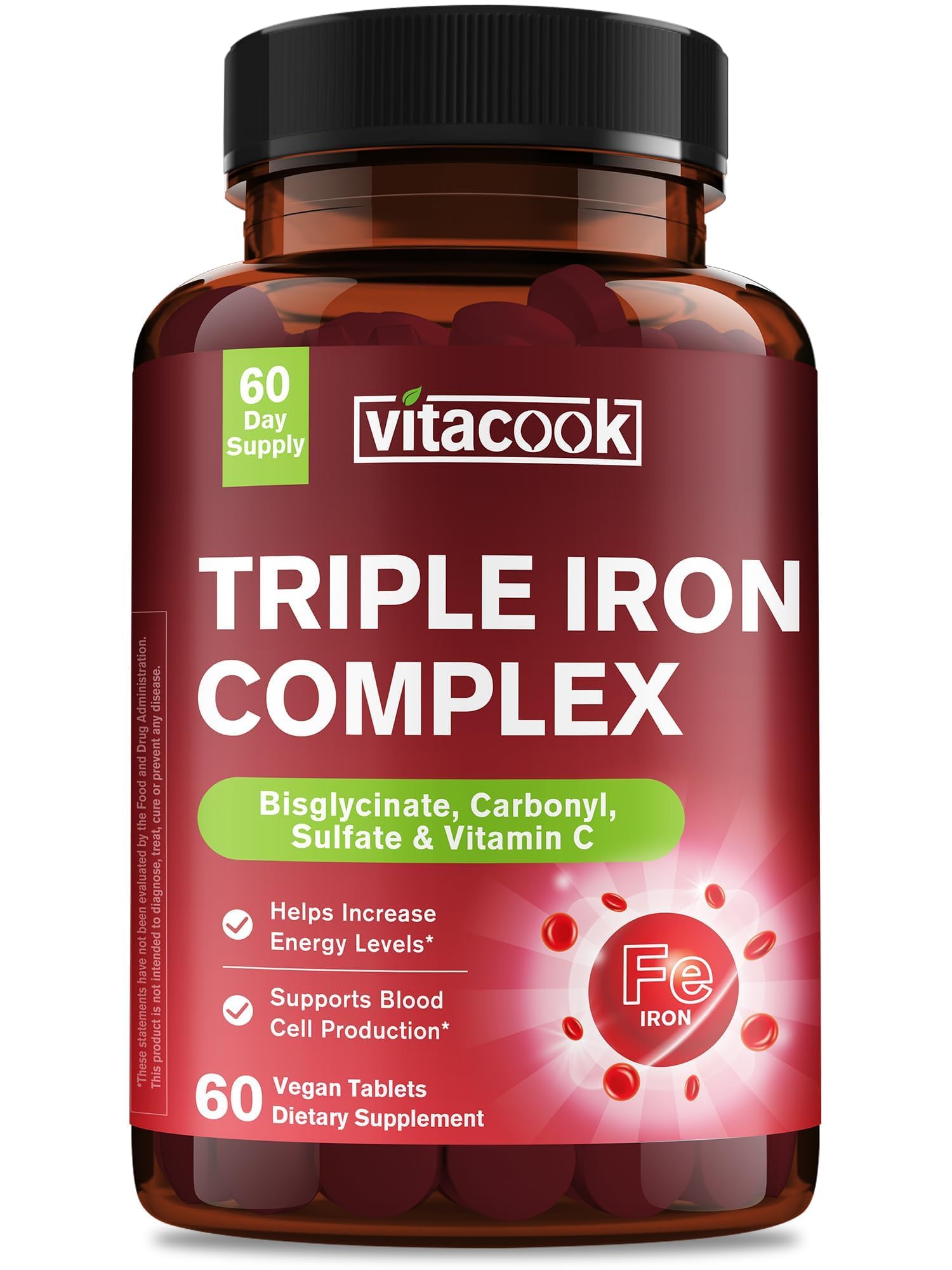 Vitacook Iron Supplement 65mg front view of the bottle