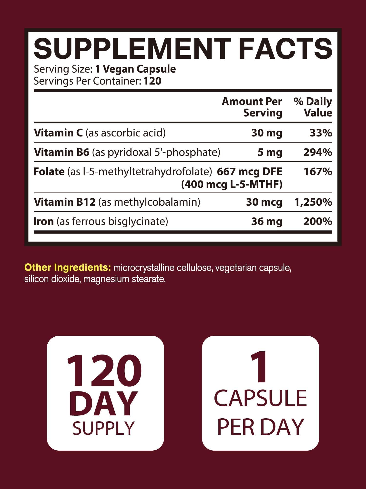 Vitacook Iron Supplement packaging with dosage information