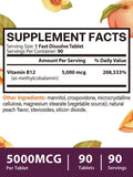 Vitacook Methyl B12 Tablets 5000 mcg natural peach flavour