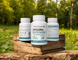 VitaCosmoX Antioxidant Supplement on a wooden table