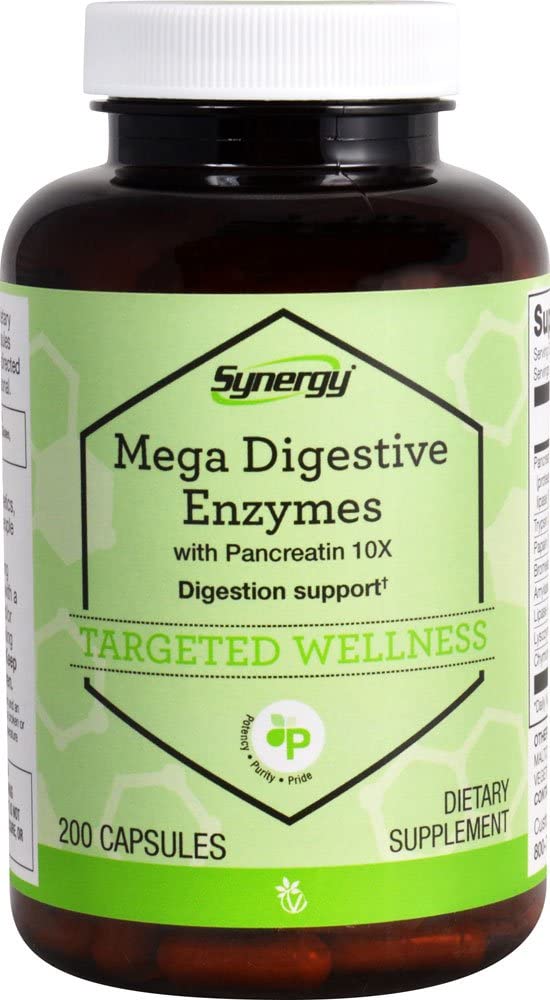 Vitacost Mega daily Enzymes 10X 100 Capsules front view