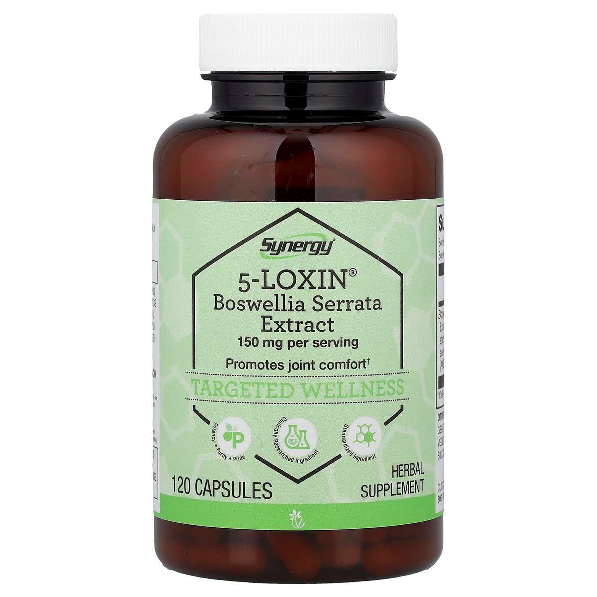 Vitacost Synergy 5-Loxin-AKBA Boswellia Extract 150 mg capsules front view