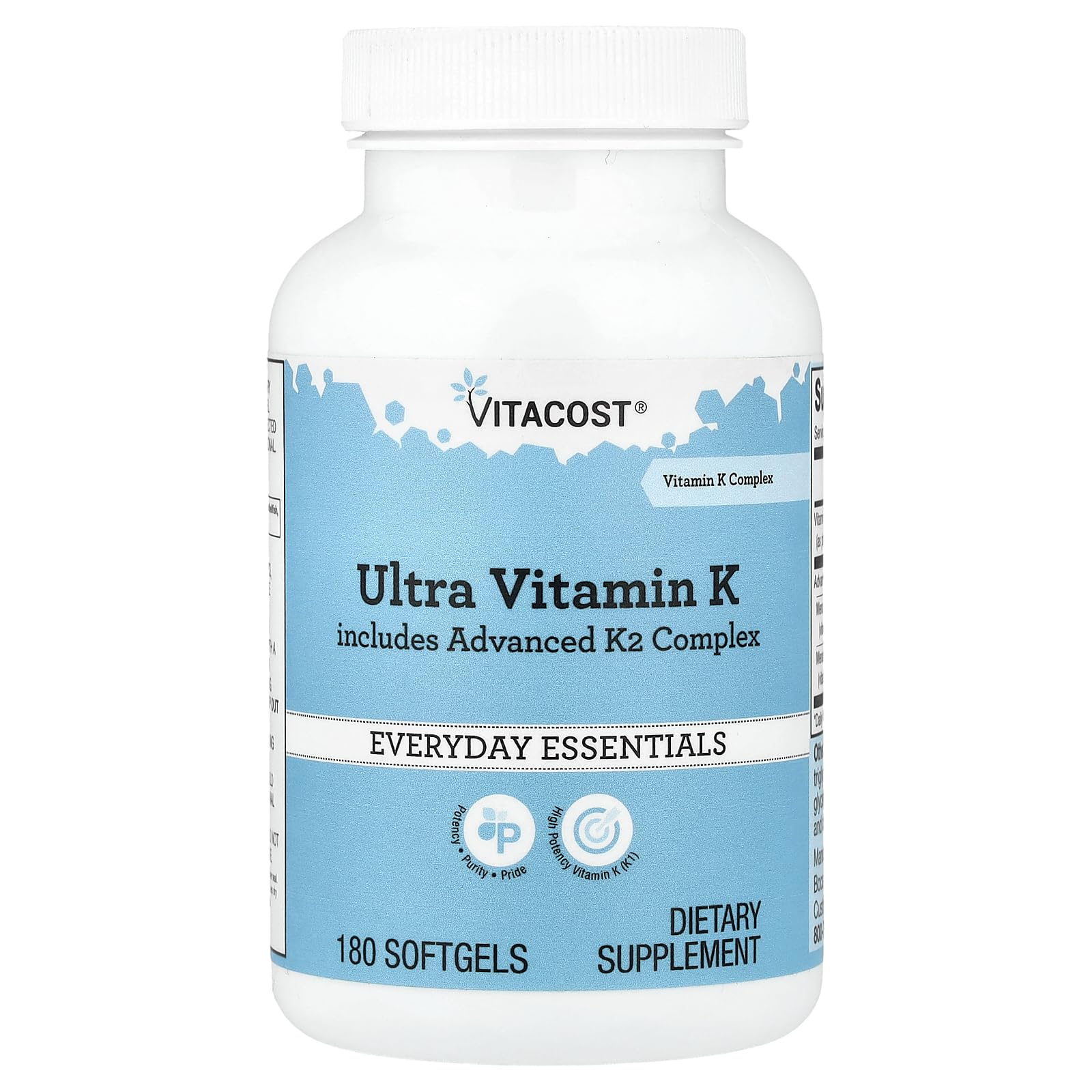 Vitacost Vitamin K Complex front view packaging 109g