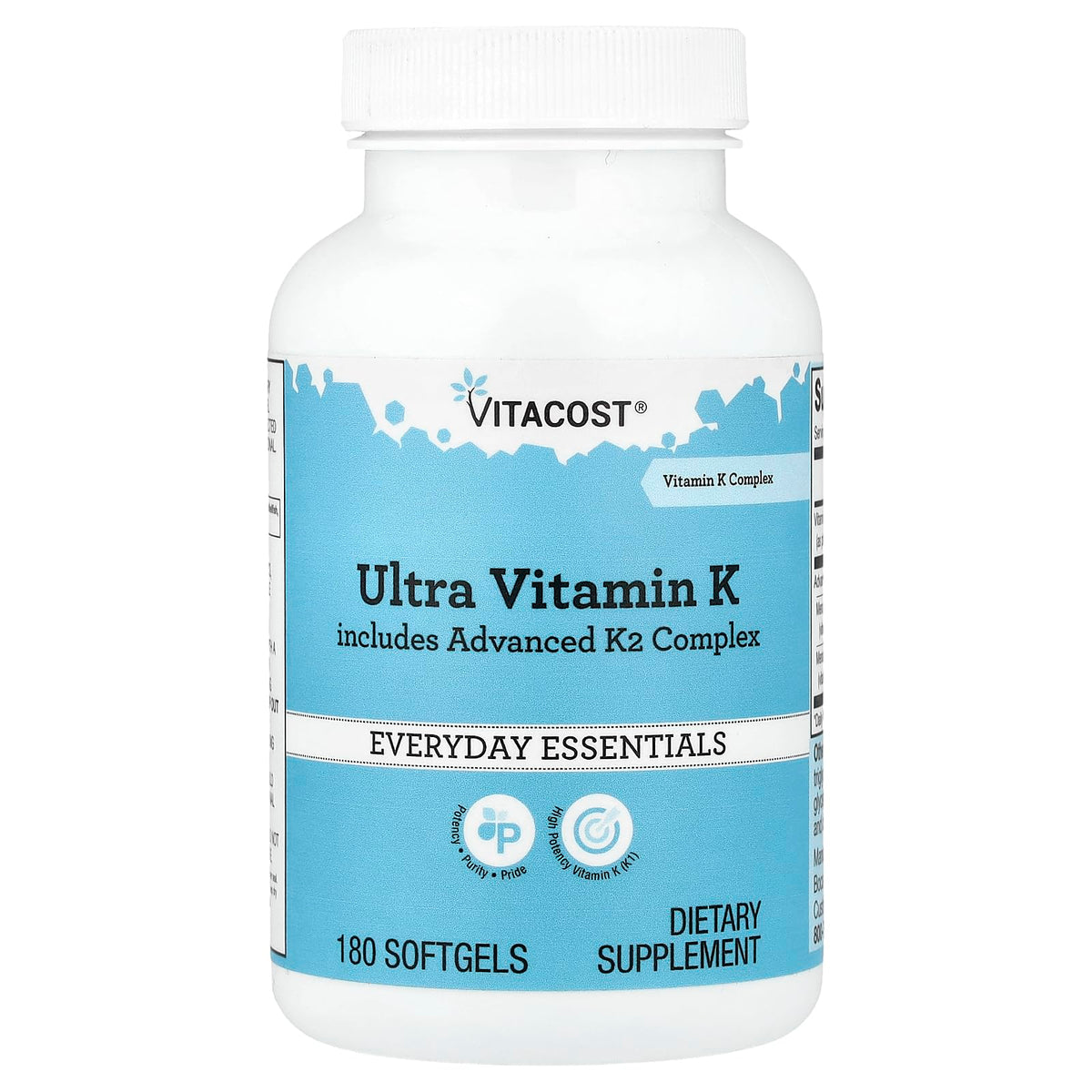 Vitacost Vitamin K Complex front view packaging 109g