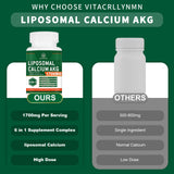 VITACRLLYNMN Calcium AKG Supplement 1700mg with measuring spoon