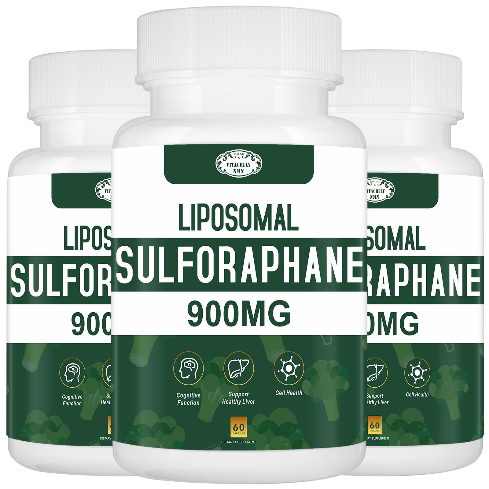 VITACRLLYNMN Liposomal Sulforaphane 900mg supplement front view