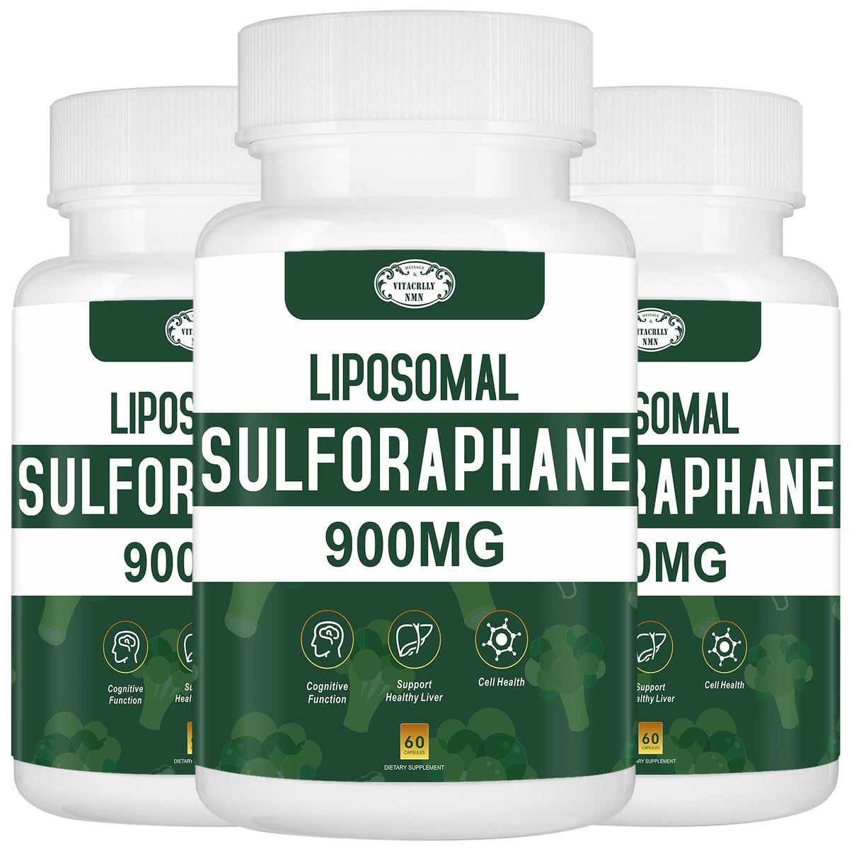 VITACRLLYNMN Liposomal Sulforaphane 900mg supplement front view