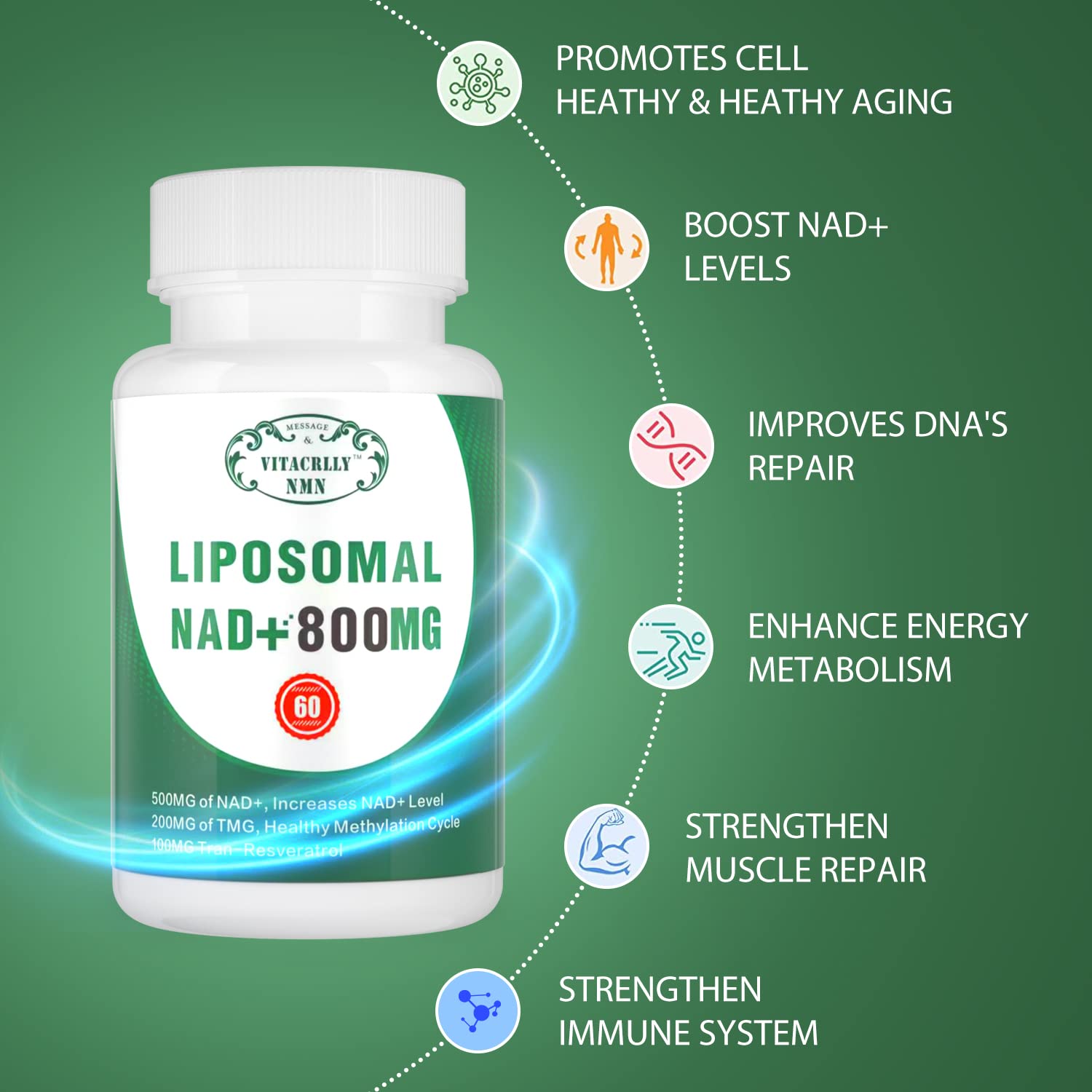 VITACRLLYNMN NAD+ Supplement Liposomal 800MG lifestyle scene