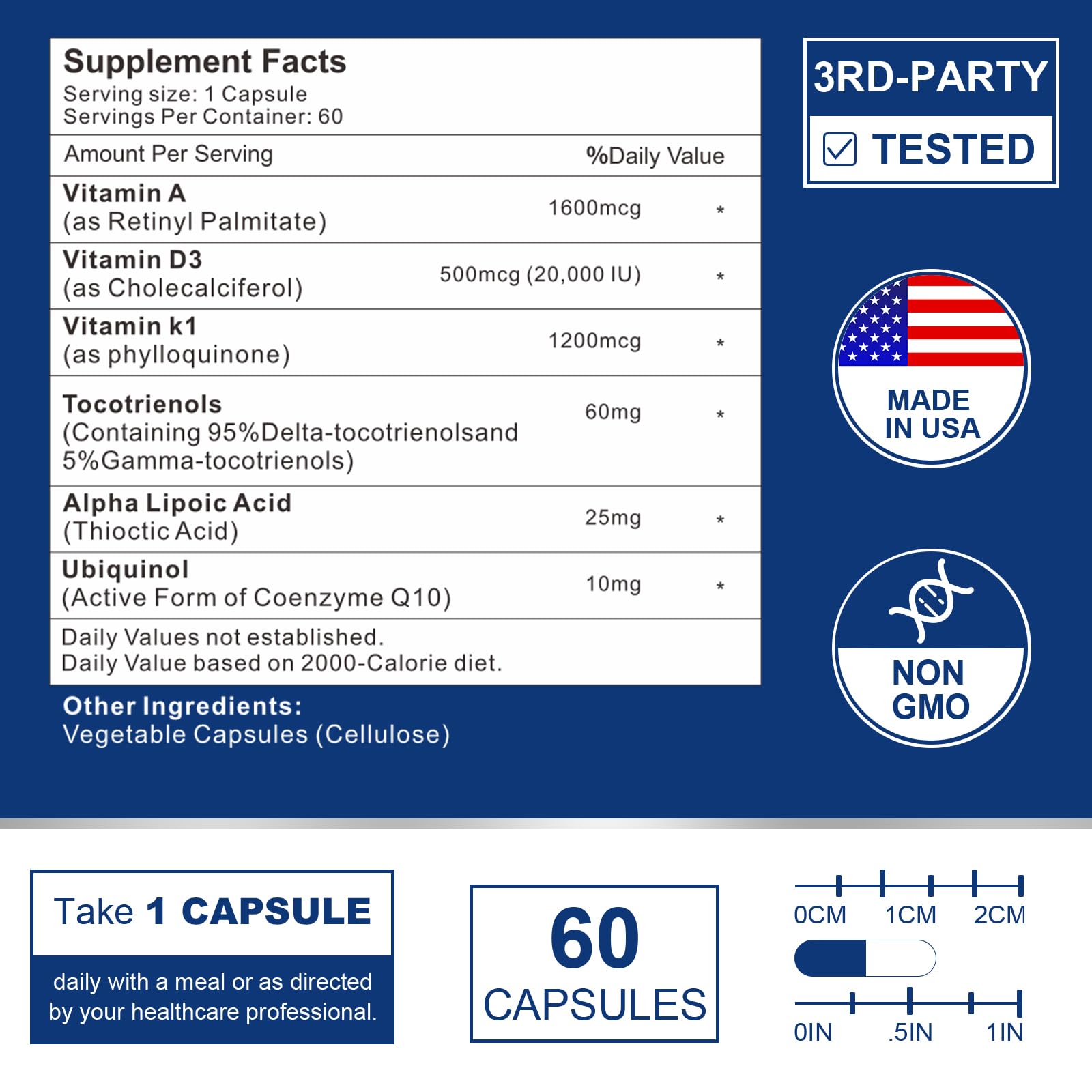 VITACRLLYNMN Vitamin D3 & A Supplement capsule close-up