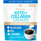 VitaCup Keto + Collagen Creamer Vanilla 10oz front view