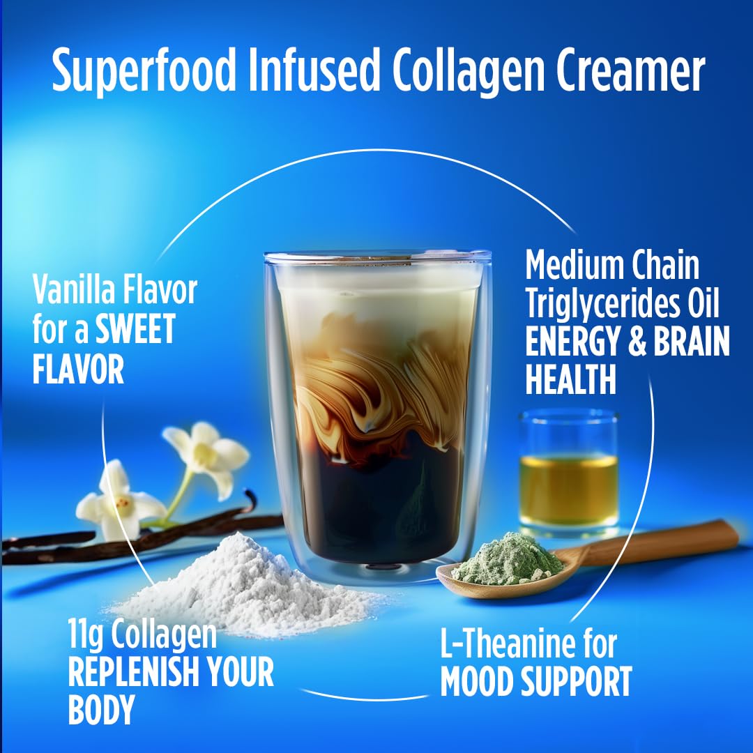VitaCup Keto + Collagen Creamer Vanilla in a coffee cup