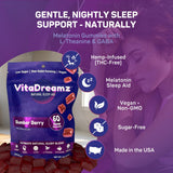 VitaDreamz Advanced Melatonin Complex packaging with Slumber Berry flavour