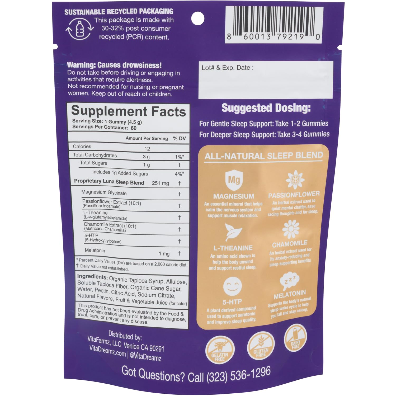 VitaDreamz Magnesium Glycinate Sleep Gummies Luna Berry lifestyle scene