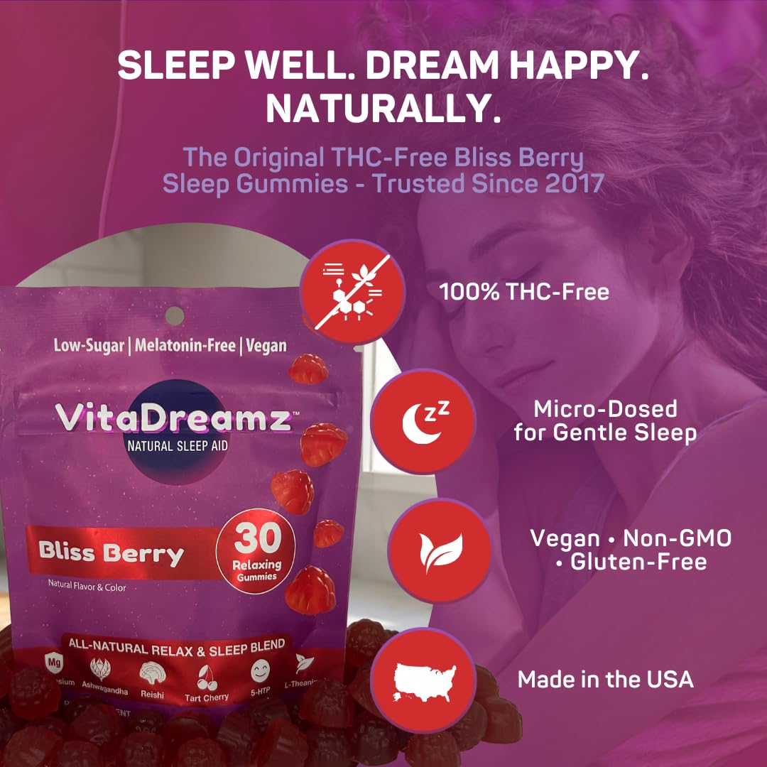 VitaDreamz Sleep Gummies Bliss Berry flavour close-up