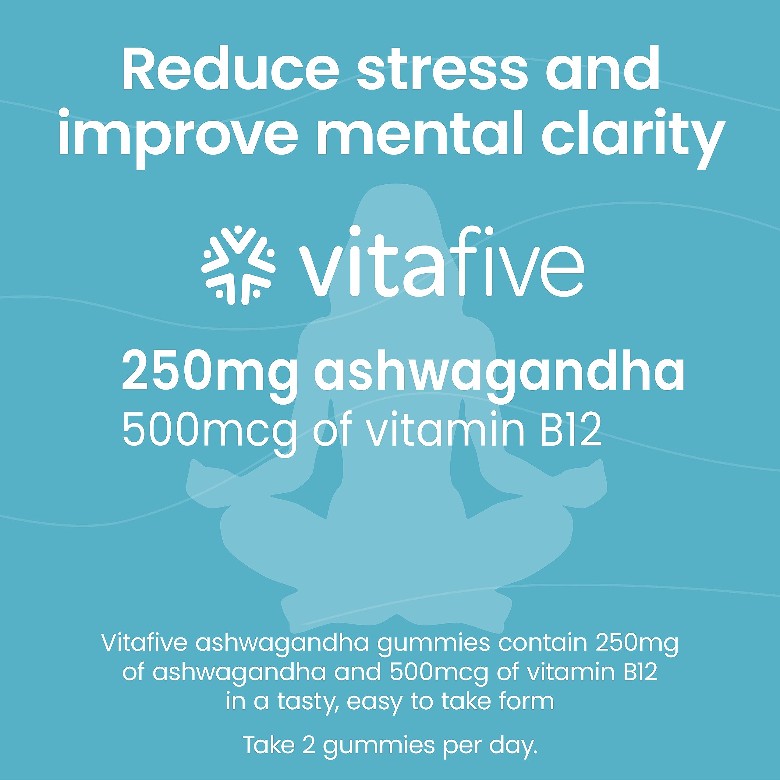 vitafive Ashwagandha Gummies side view with nutritional information
