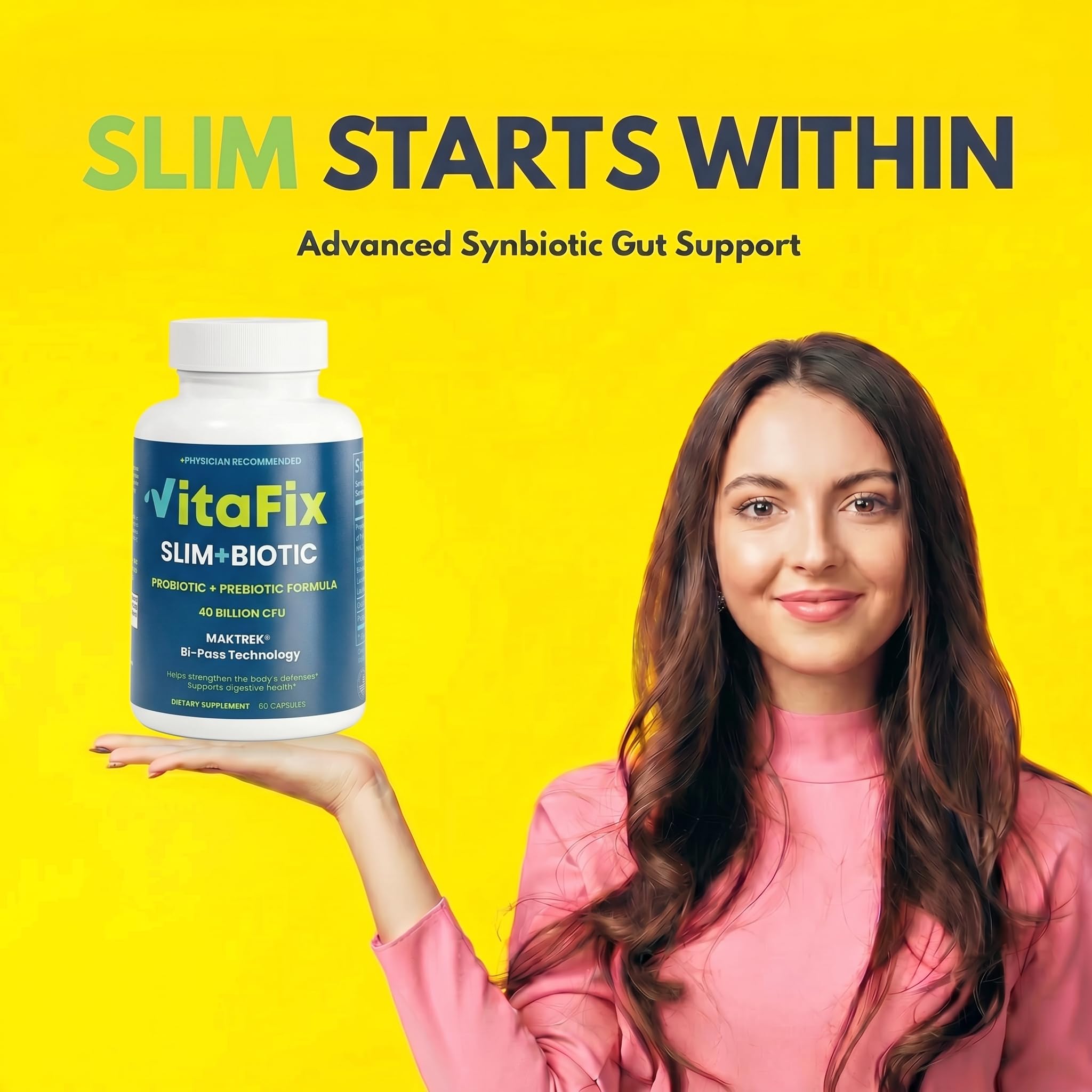 VitaFix Probiotic Prebiotic Capsules side view