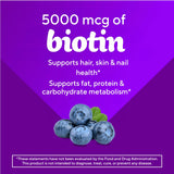 Vitafusion Extra Strength Biotin Gummy Vitamins bottle with gummies scattered