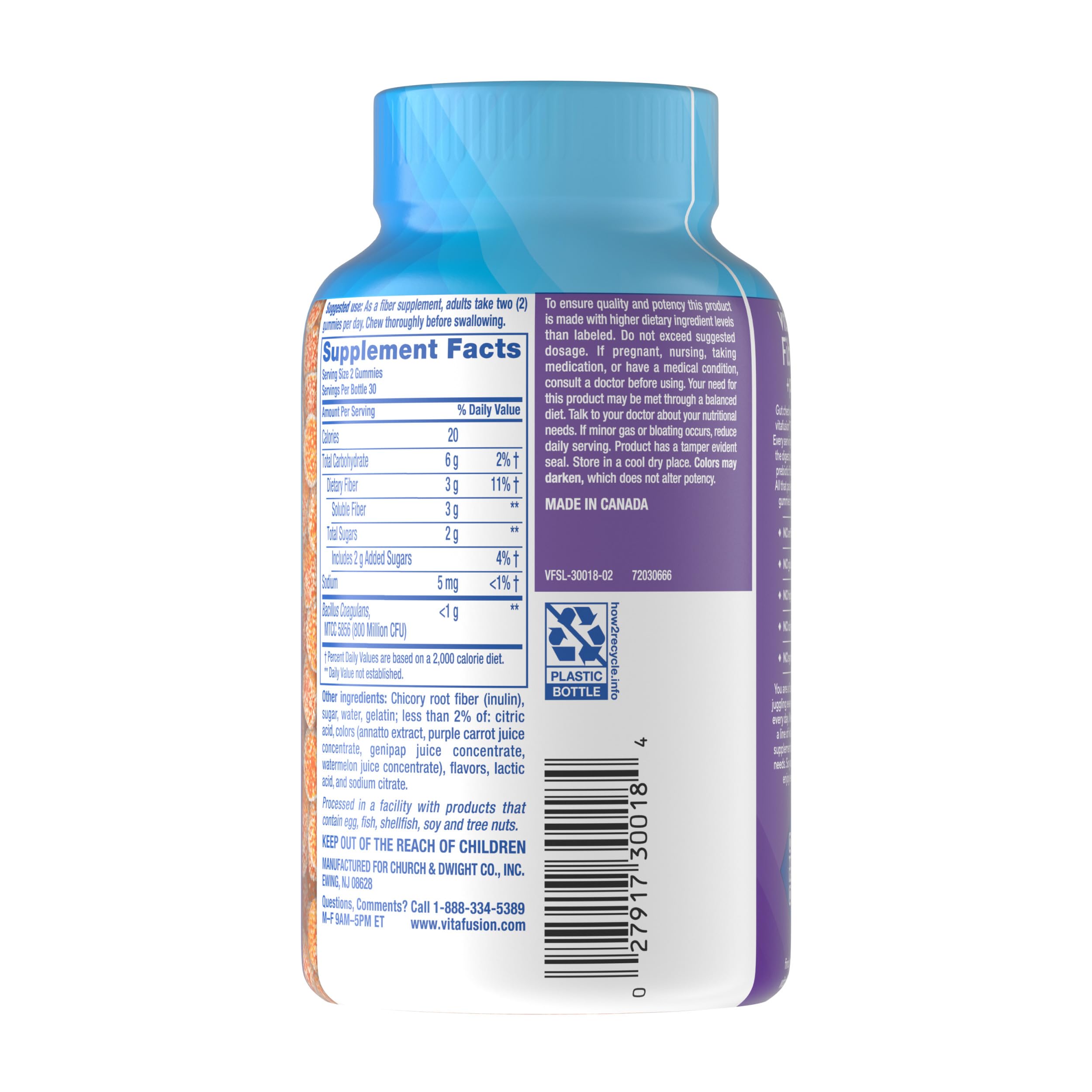Vitafusion Fiber Well Gummies Cherry Berry Citrus Rush flavour
