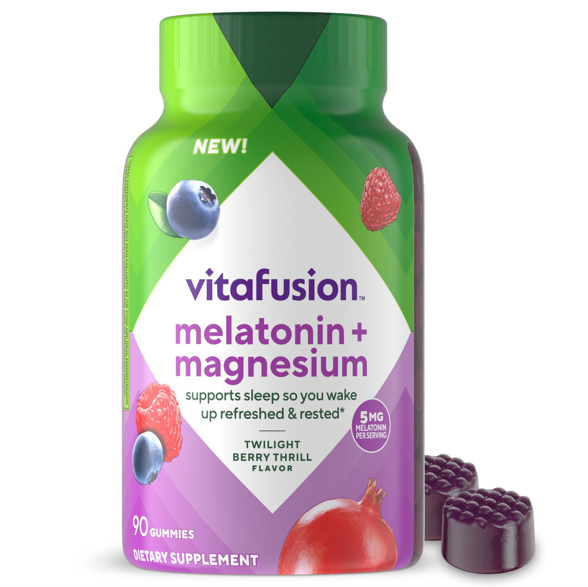 Vitafusion Melatonin and Magnesium Gummies front view
