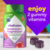 Vitafusion Melatonin and Magnesium Gummies in a bowl