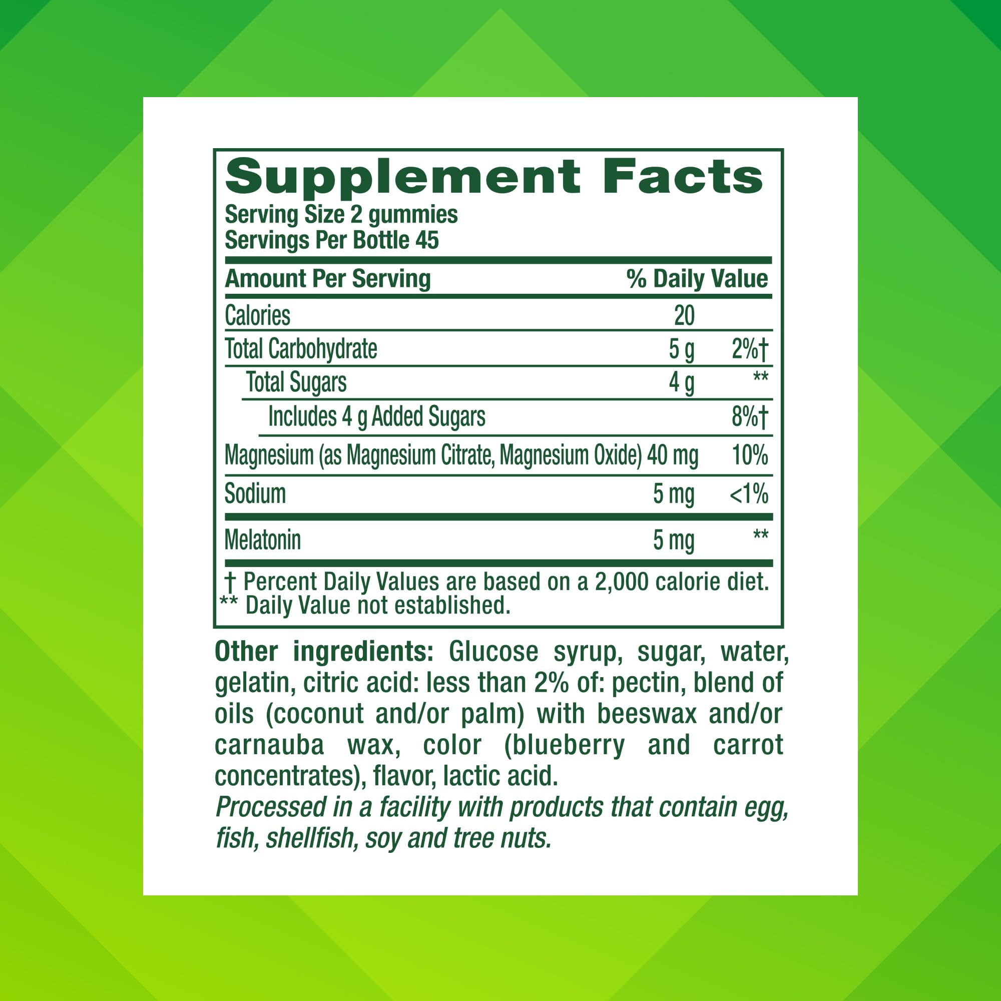 Vitafusion Melatonin and Magnesium Gummies packaging