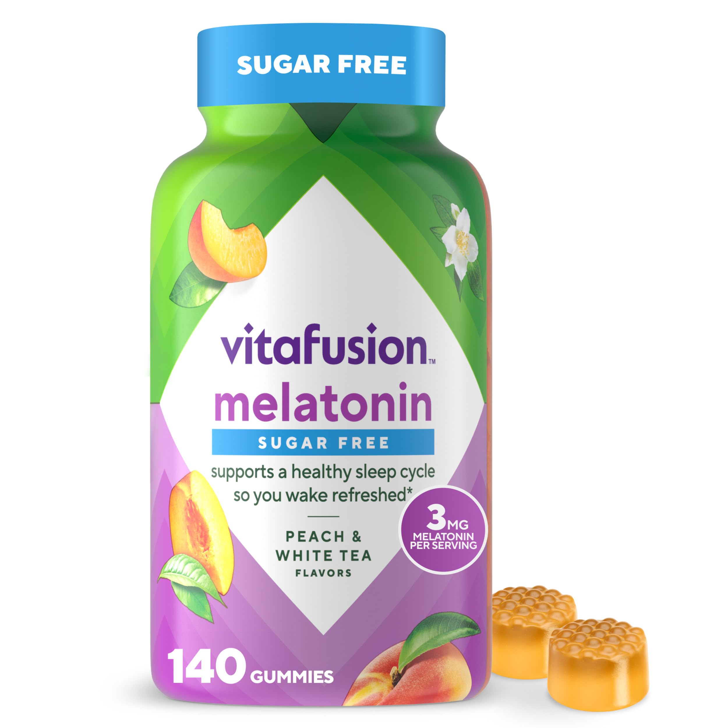 Vitafusion Melatonin Gummies Sugar Free 3mg front view