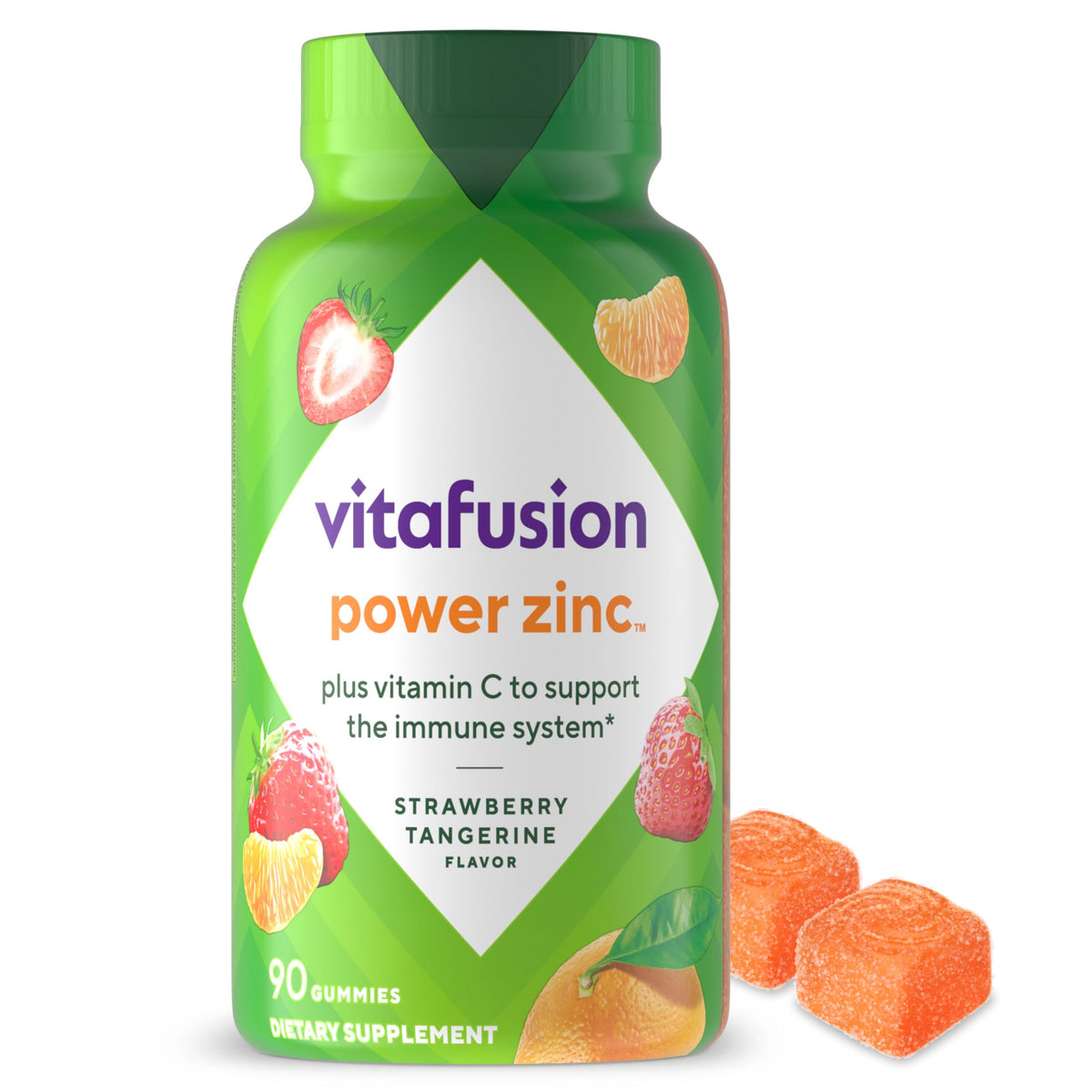 Vitafusion Power Zinc Gummy Vitamins 90ct bottle front view
