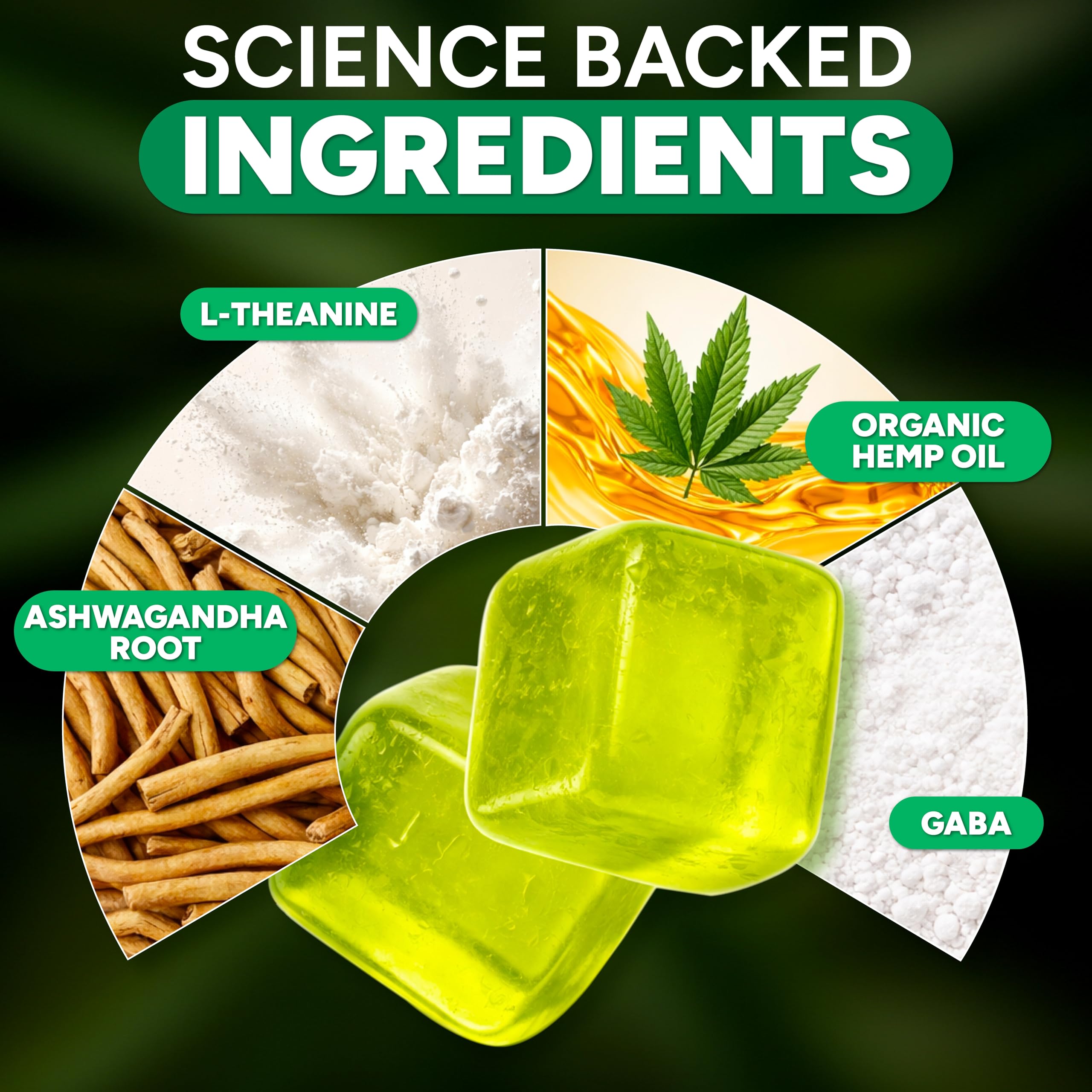 VitaGrade Hemp Gummies 340g back view with ingredient list