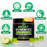 VitaGrade Hemp Gummies 340g side view showing gummy bears