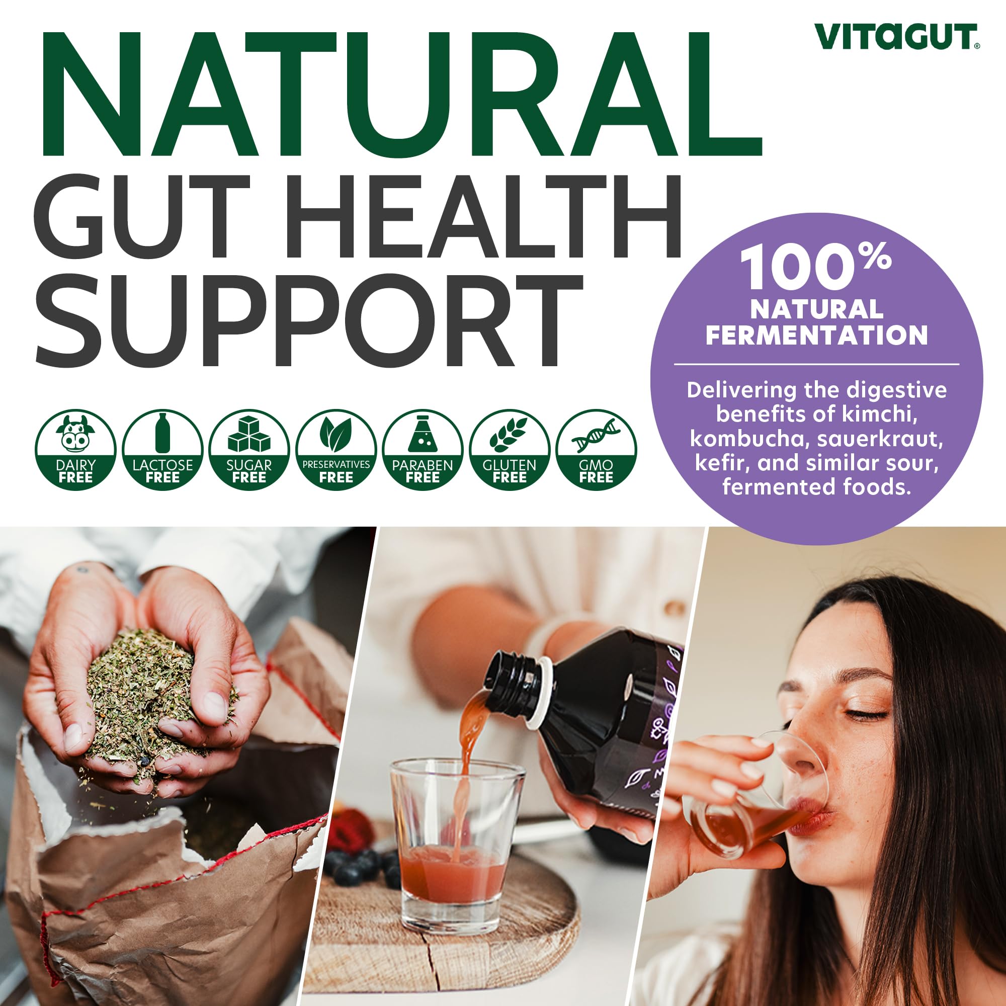 VITAGUT Liquid Probiotics in a glass