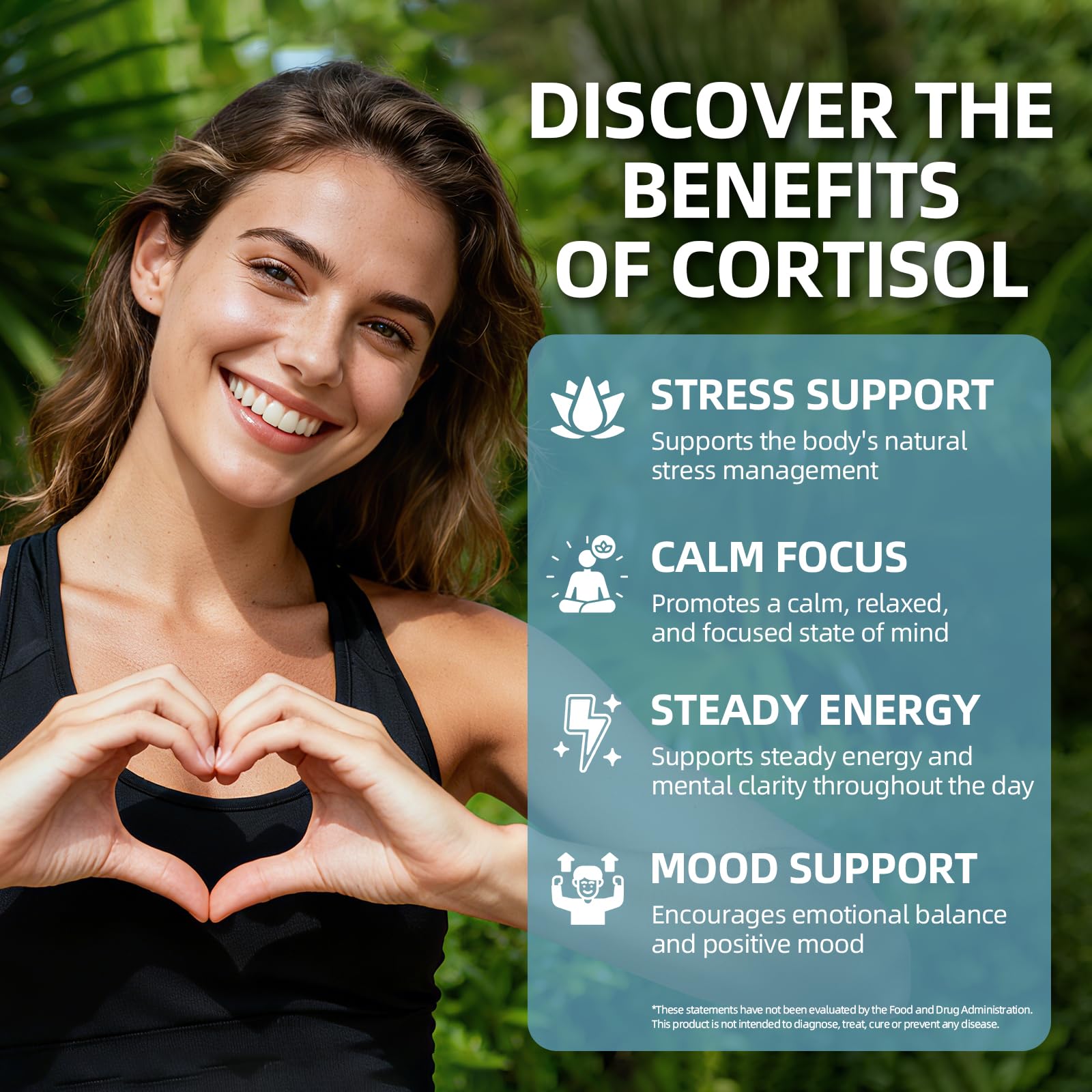 VitaHarbor Cortisol Support Capsules displayed with ingredients