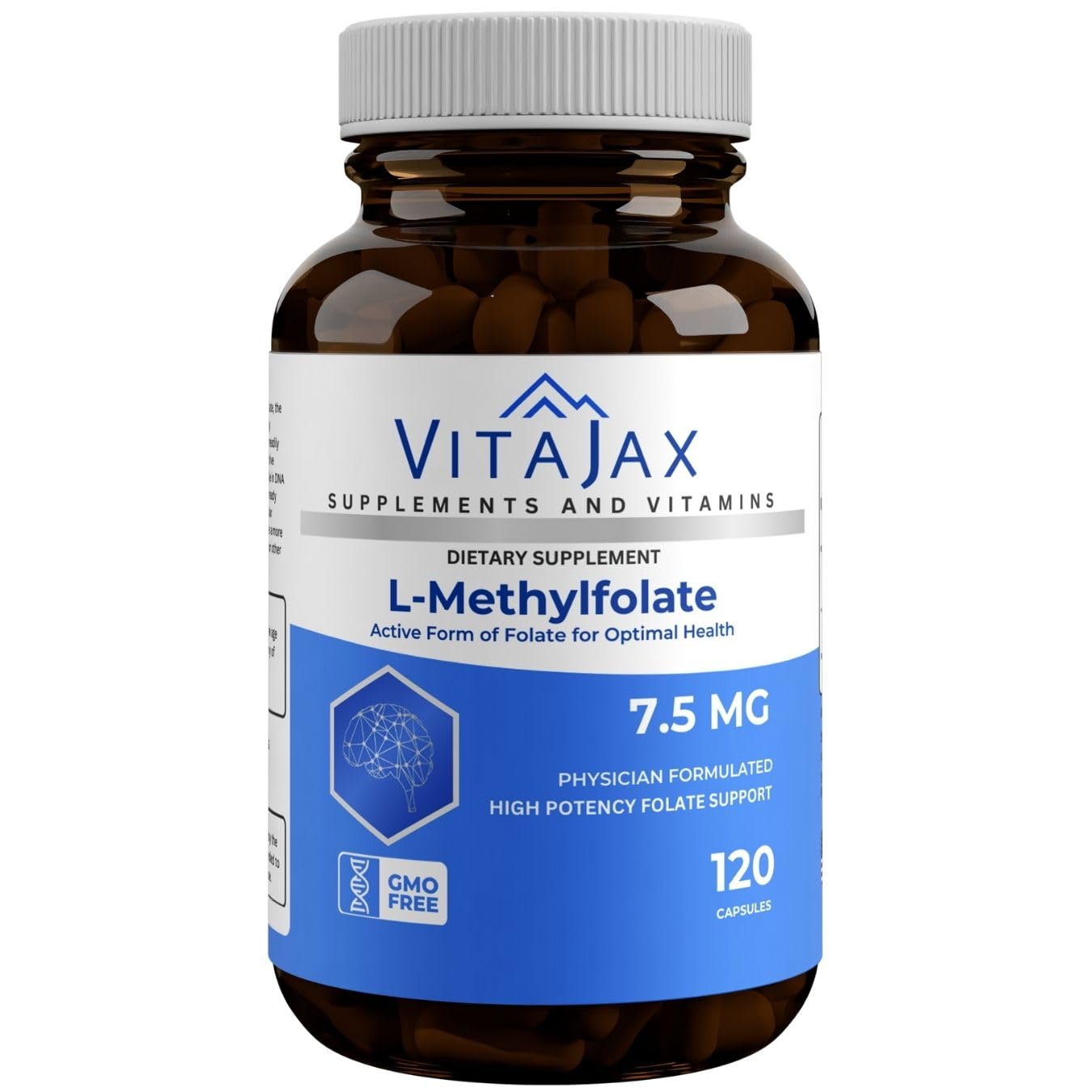 VITAJAX L-Methylfolate 7.5mg capsules front view