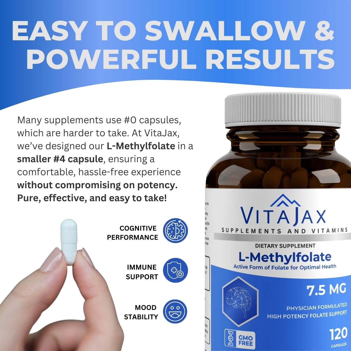 VITAJAX L-Methylfolate capsules with a measuring spoon
