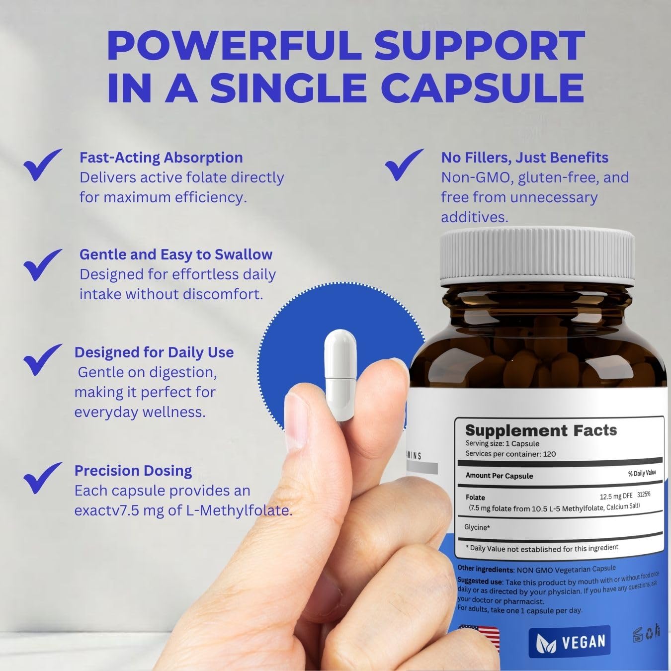 VITAJAX L-Methylfolate capsules with ingredients list