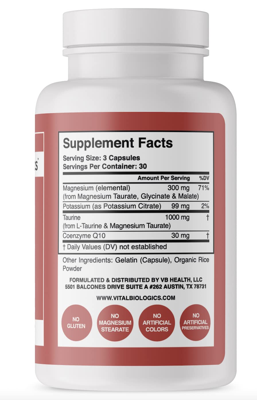 Vital Biologics Heart Calm Magnesium Supplement 300mg side view