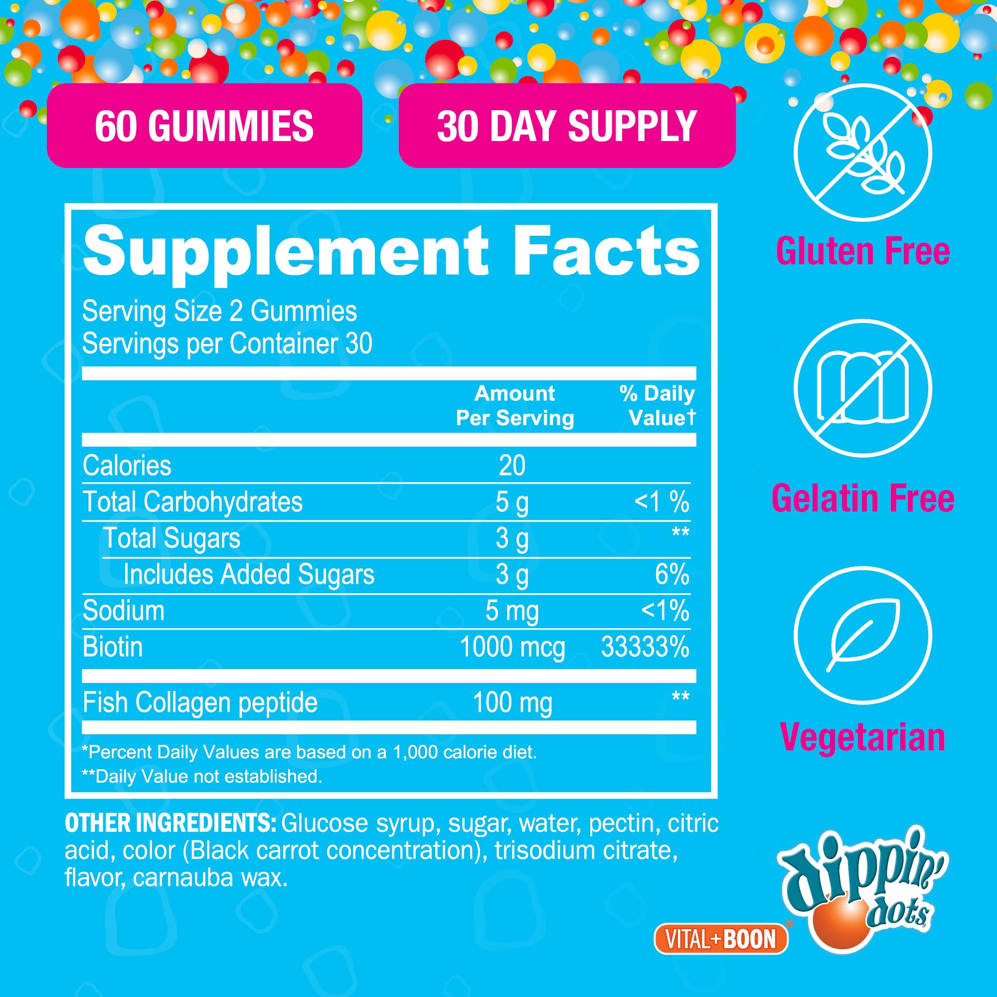 Vital+Boon Collagen Biotin Gummies displayed with other health supplements