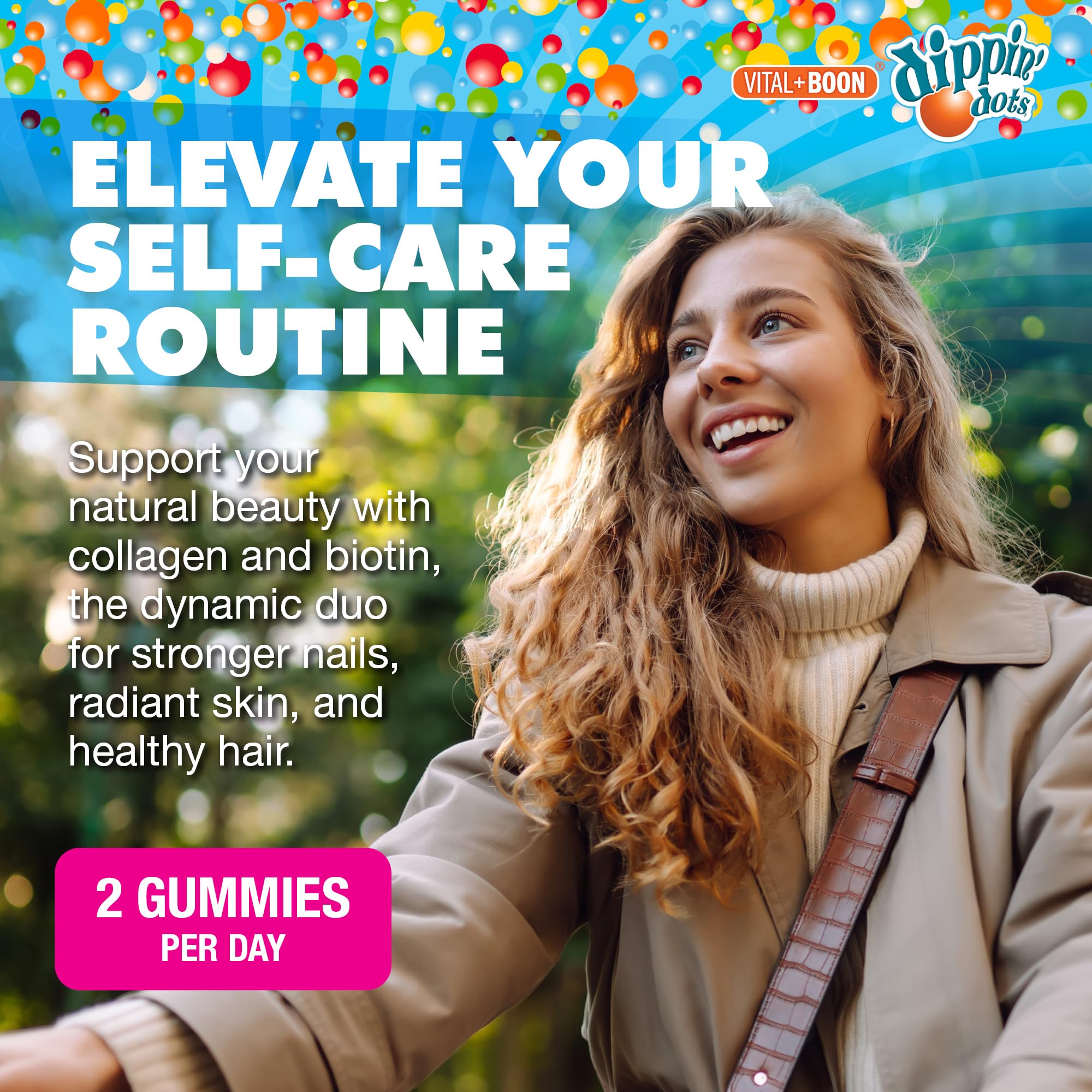 Vital+Boon Collagen Biotin Gummies nutritional information label