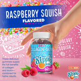 Vital+Boon Collagen Biotin Gummies with fresh raspberries