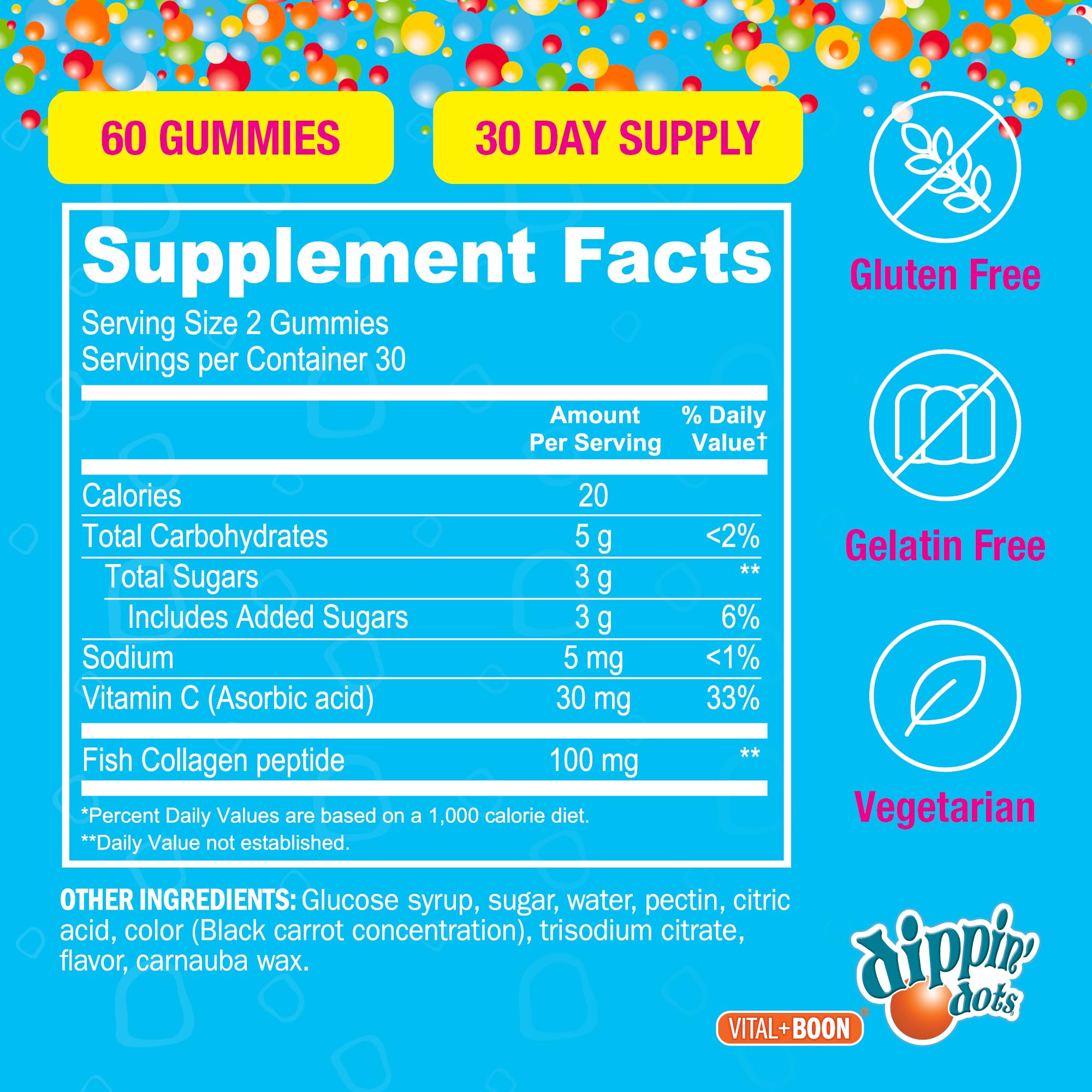 Vital+Boon Collagen Gummies displayed with other health supplements