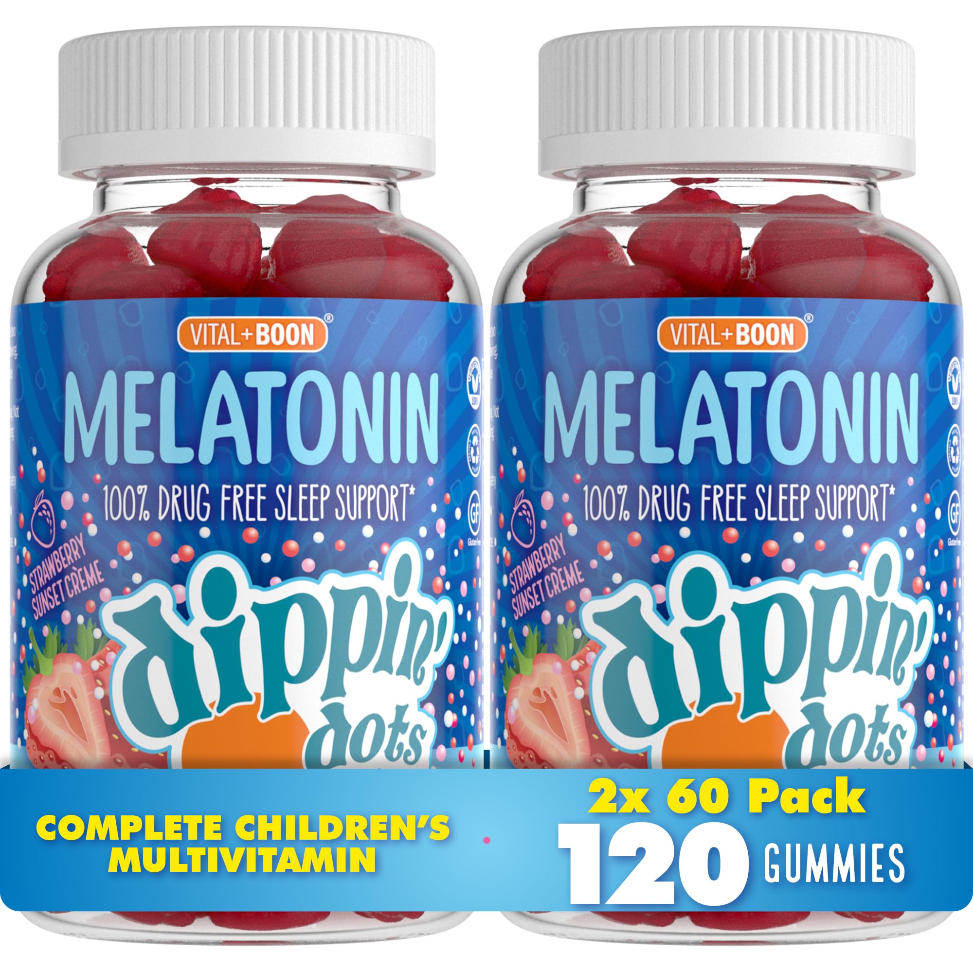 Vital+Boon Dippin' Dots Kids Melatonin Gummies front view